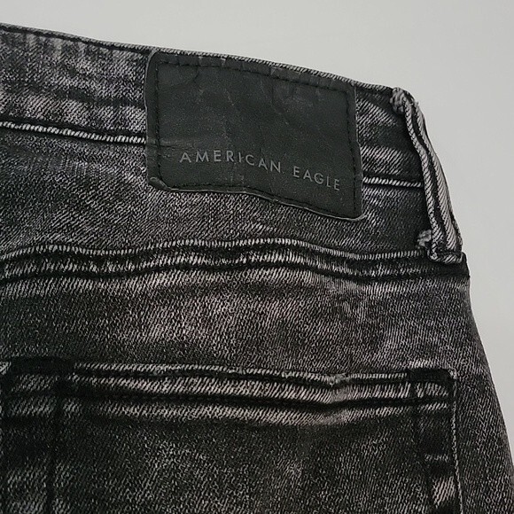 AMERICAN EAGLE Next Level Flex Distressed Black Wash Skinny Jeans size 28x30 - Picture 7 of 10